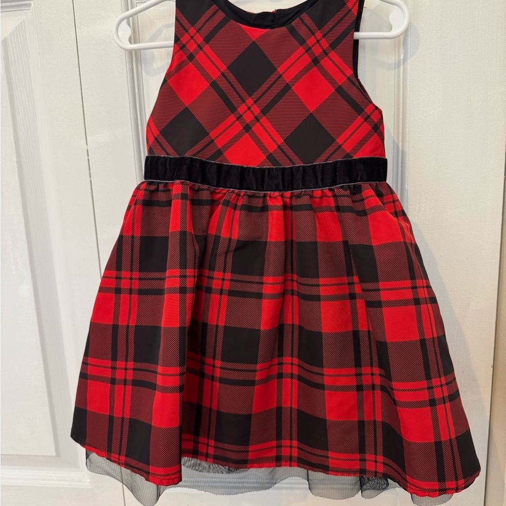 Cat & Jack Red and Black Plaid Toddler Dress